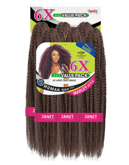 Janet Noir 6X Afro Twist Braid 6 In 1 Value Pack