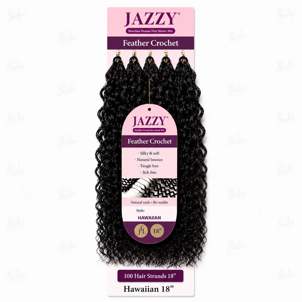 JAZZY Feather Crochet Hair Brazilian Human Hair Blend Crochet - Hawaiian 18"