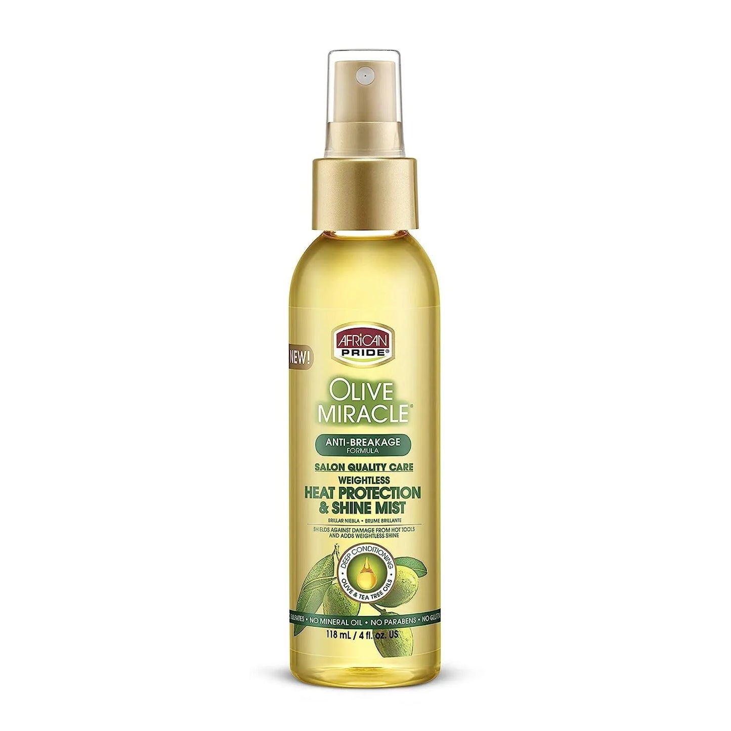 African Pride Olive Miracle Weightless Heat Protection & Shine 4 oz