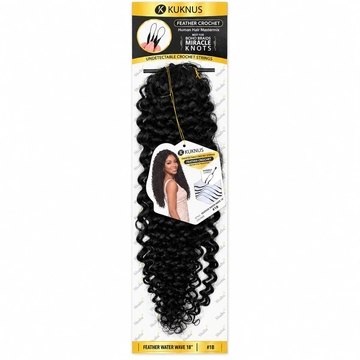 Kuknus Feather Crochet Human Hair MasterMix Water Wave 18"