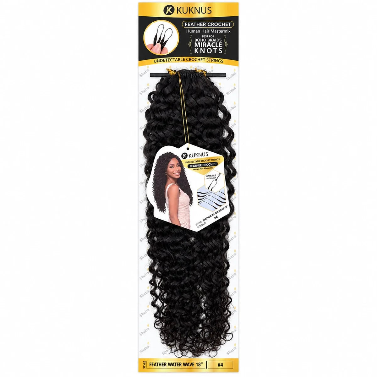 Kuknus Feather Crochet Human Hair MasterMix Water Wave 18"