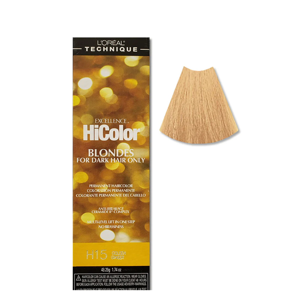 L'Oreal Technique HiColor hair color packaging for dark hair on a white background