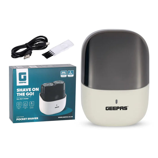Geepas Wet & Dry Pocket Electric Shaver for Men Waterproof 60-Min Runtime