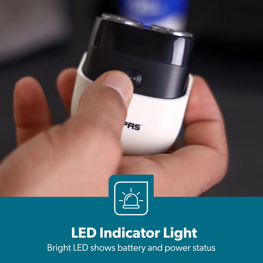 Geepas Wet & Dry Pocket Electric Shaver for Men Waterproof 60-Min Runtime