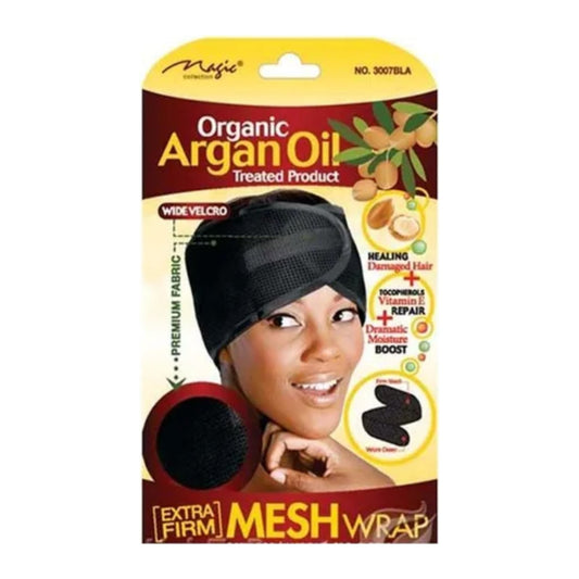 Magic Collection Organic Argan Oil Extra Firm black mesh wrap with foam padding and velcro closure