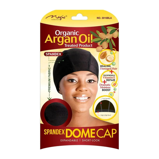 Magic Collection Organic Argan Oil black spandex dome cap No.3016