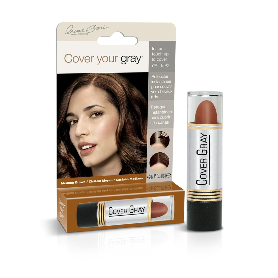 Cover Your Gray Touch Up Stick in Medium Brown, instant grey root cover
