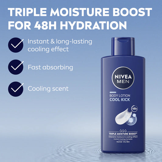 Nivea Men Cool Kick Normal To Dry Skin Body Lotion 400ml