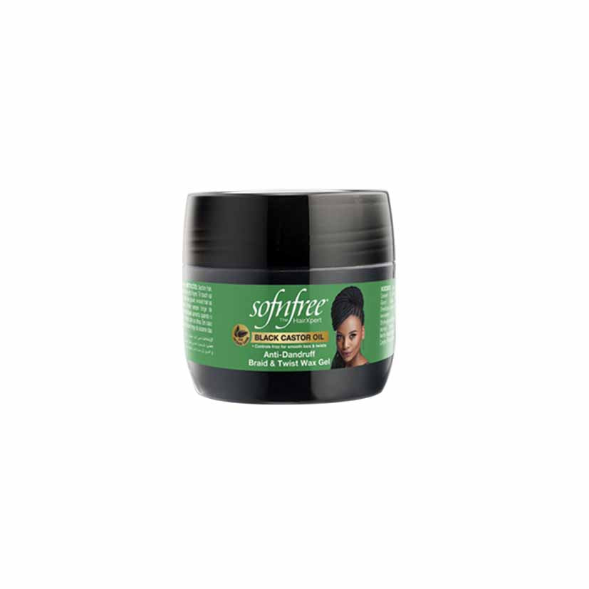 Soft N Free Black Castor Oil Anti-dandruff Braid & Twist Wax Gel 125ml