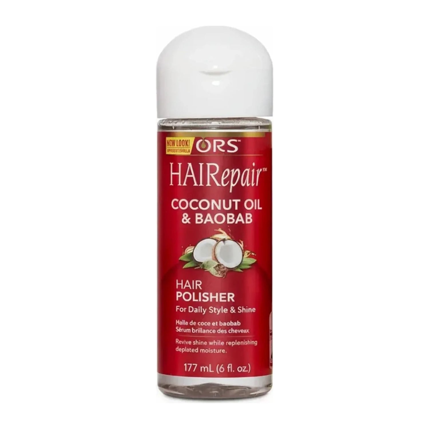 Organic Root Stimulator HaiRepair Coconut Baobab Hair Polisher 177ml bottle for shine and frizz control