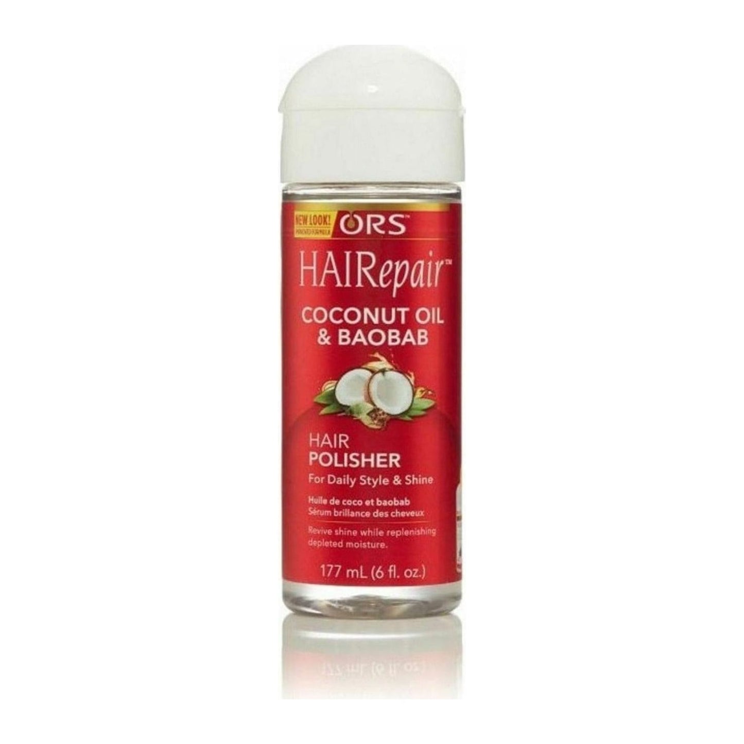 Organic Root Stimulator HaiRepair Coconut Baobab Hair Polisher 177ml bottle for shine and frizz control