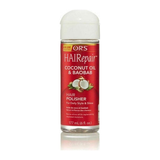 Organic Root Stimulator HaiRepair Coconut Baobab Hair Polisher 177ml bottle for shine and frizz control