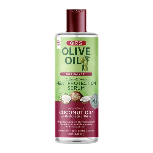 Organic Root Stimulator Olive Oil Heat Protection Serum 6oz bottle for heat styling protection