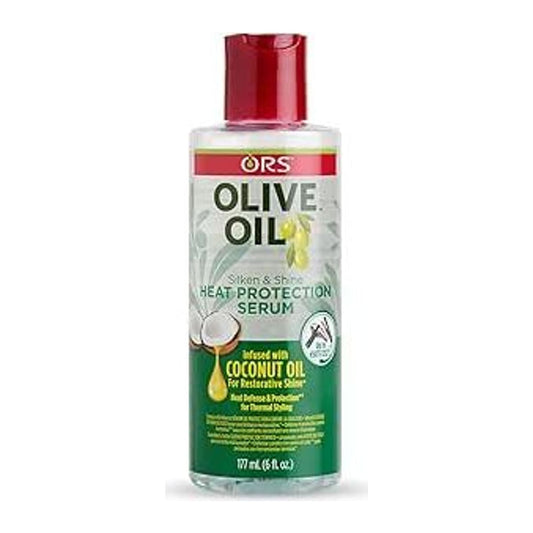 Organic Root Stimulator Olive Oil Heat Protection Serum 6oz bottle for heat styling protection