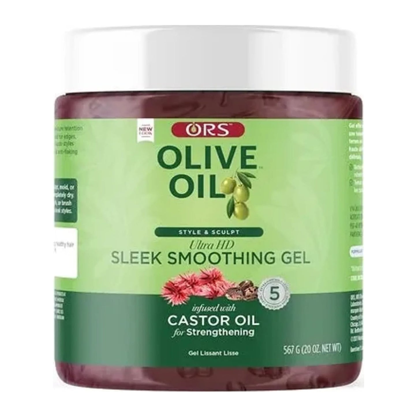 Organic Root Stimulator Olive Oil Ultra Hold Gel Sleek Smoothing 20oz tub
