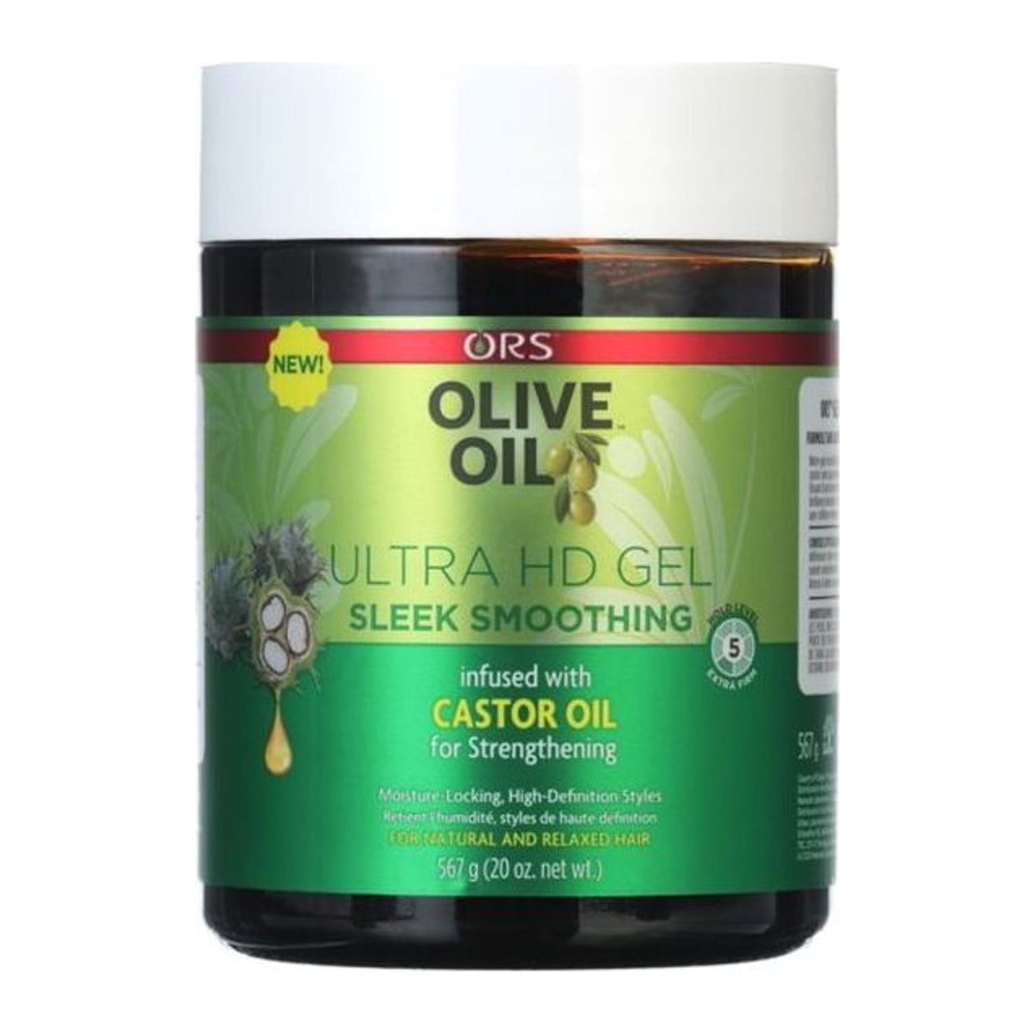 Organic Root Stimulator Olive Oil Ultra Hold Gel Sleek Smoothing 20oz tub