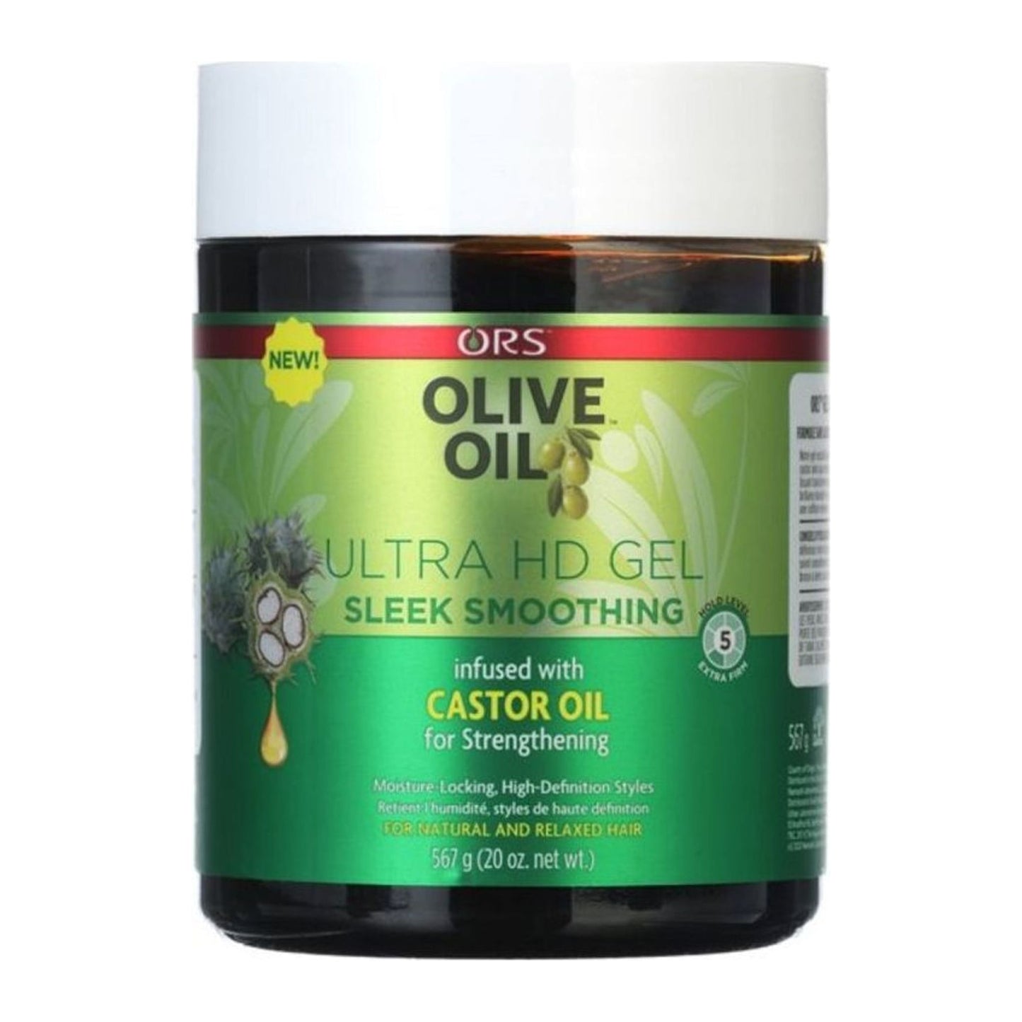 Organic Root Stimulator Olive Oil Ultra Hold Gel Sleek Smoothing 20oz tub