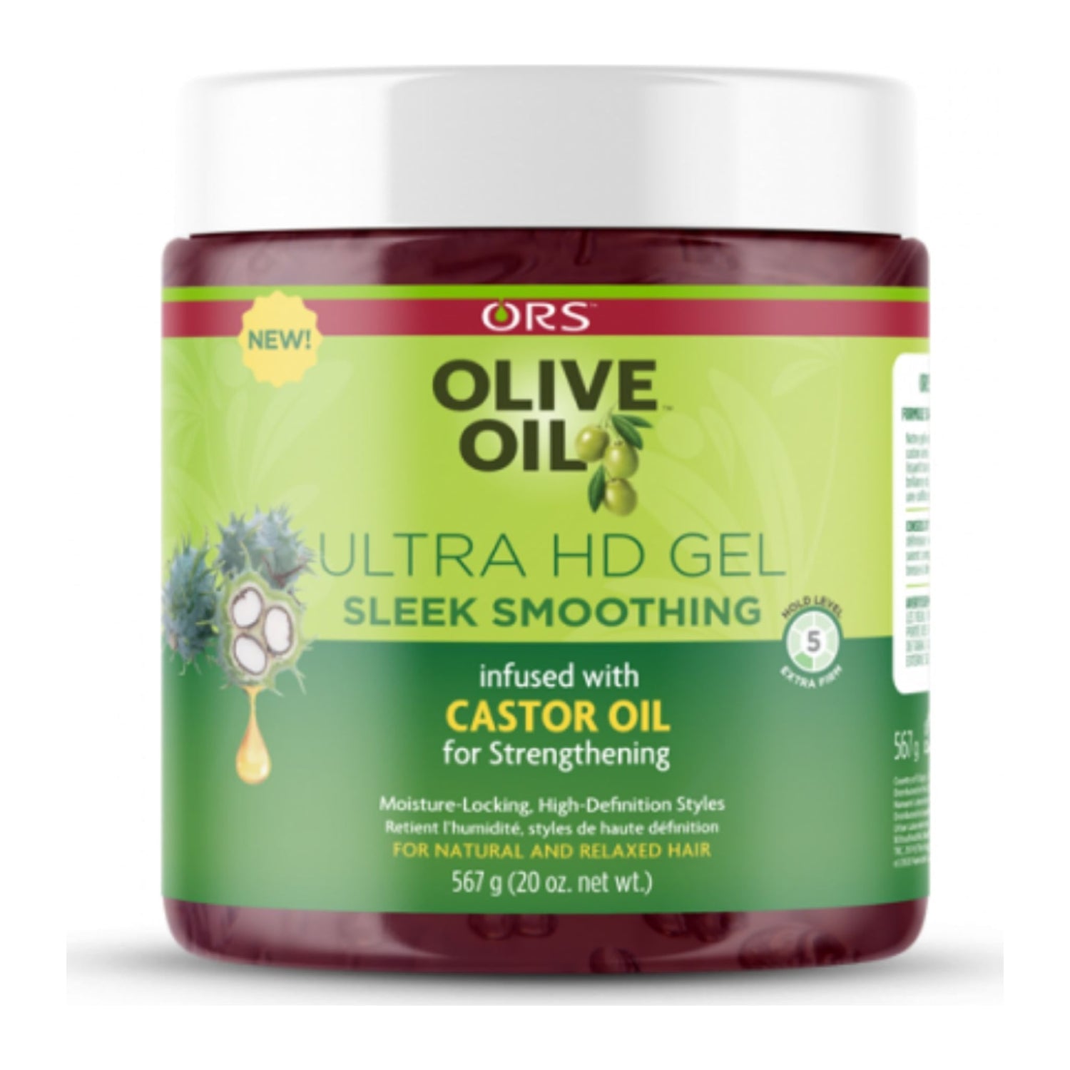 Organic Root Stimulator Olive Oil Ultra Hold Gel Sleek Smoothing 20oz tub