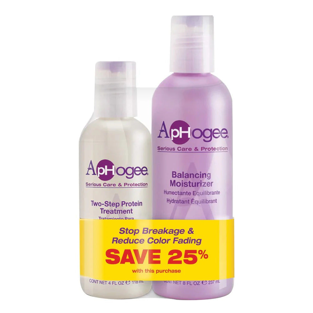 Aphoghee Two Step Protein Treatment 4OZ & Balancing  Moisturizer 8OZ Set