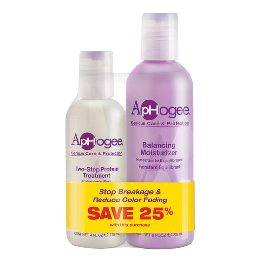 Aphoghee Two Step Protein Treatment 4OZ & Balancing  Moisturizer 8OZ Set