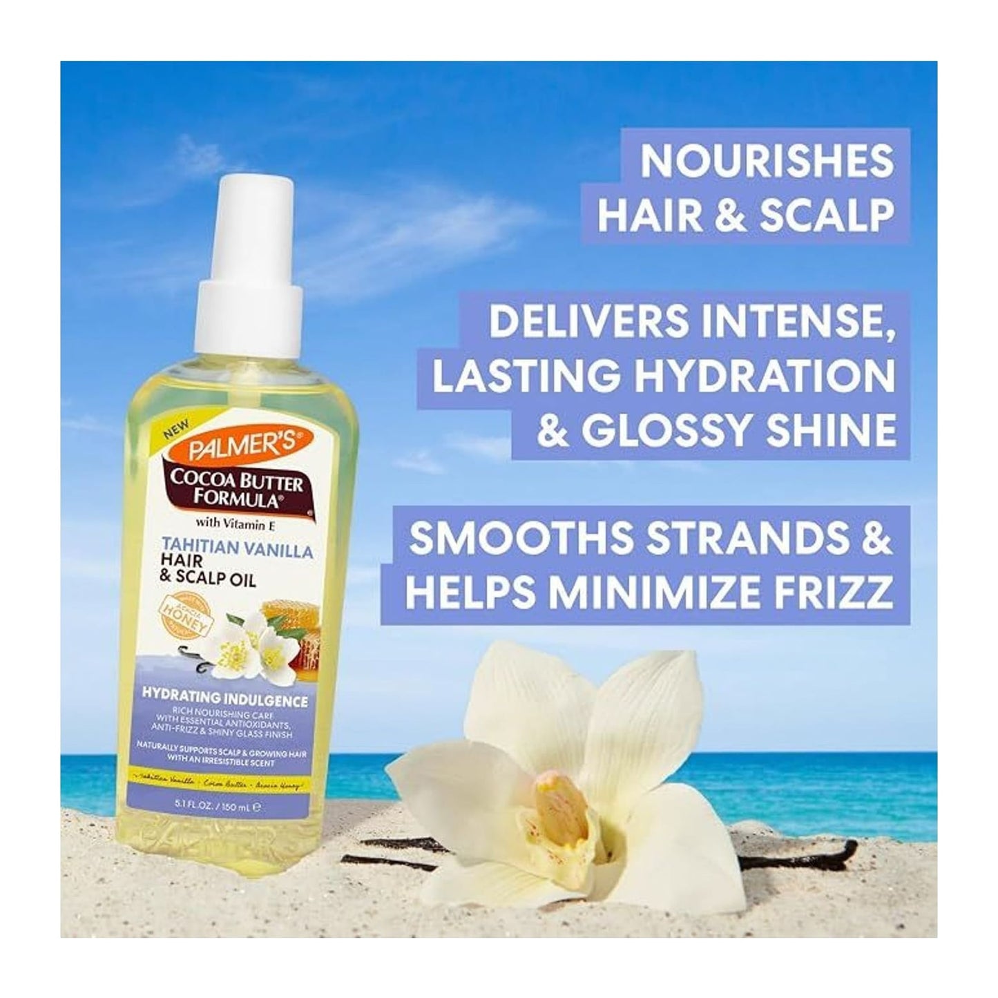 Palmers Tahitian Vanilla Hair & Scalp Oil with Cocoa Butter 150ml bottle