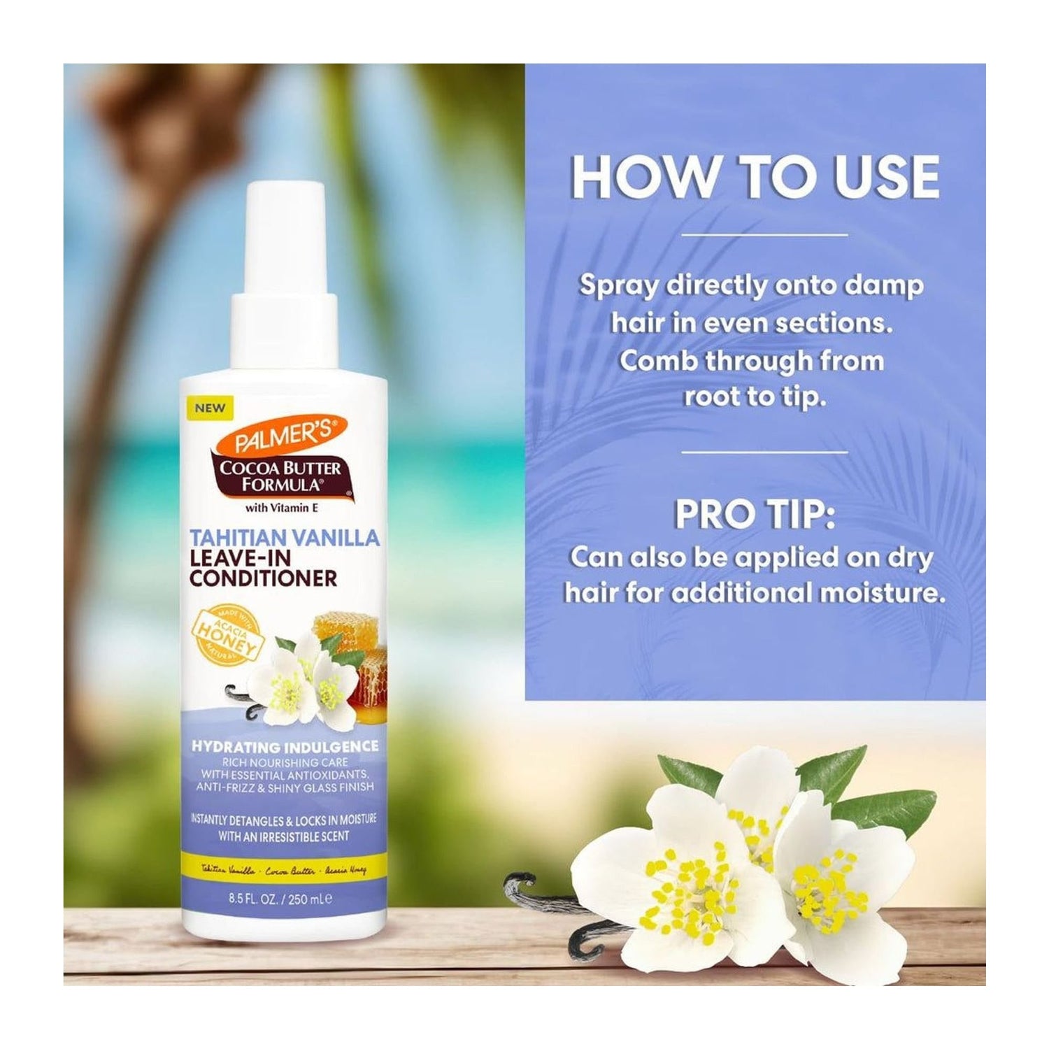 Palmer's Tahitian Vanilla Leave-In Conditioner Spray with Cocoa Butter 250ml bottle