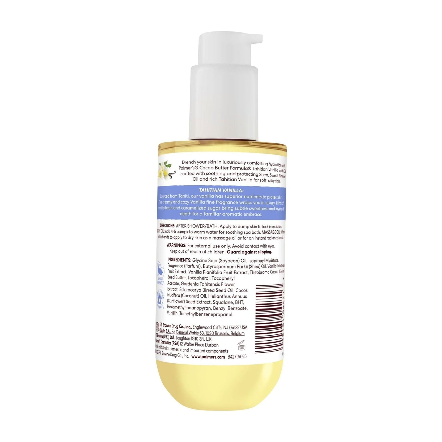 Palmers Cocoa Butter Formula Moisture Drenching Body Oil Tahitian Vanilla 192ml bottle
