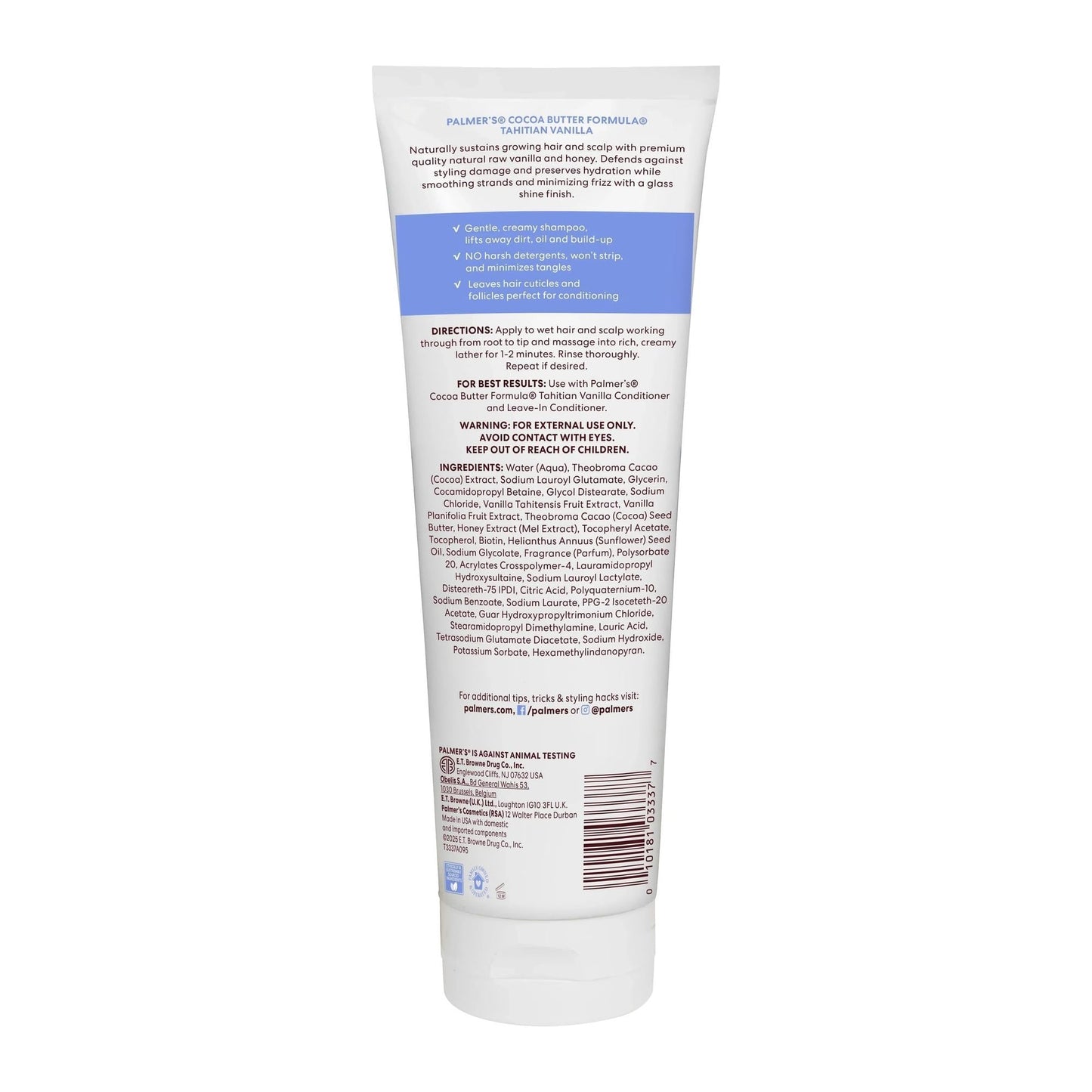Palmers Cocoa Butter Formula Tahitian Vanilla Hydrating Shampoo 313ml bottle