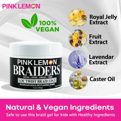 Pink Lemon Braiders Loc/Twist/Braid/Edge Gel 5OZ