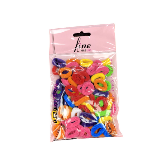 Fine Lines 100 pack mini donut,plain,mix colours hair bobbles 6018 | Shop at CC Hair & Beauty UK