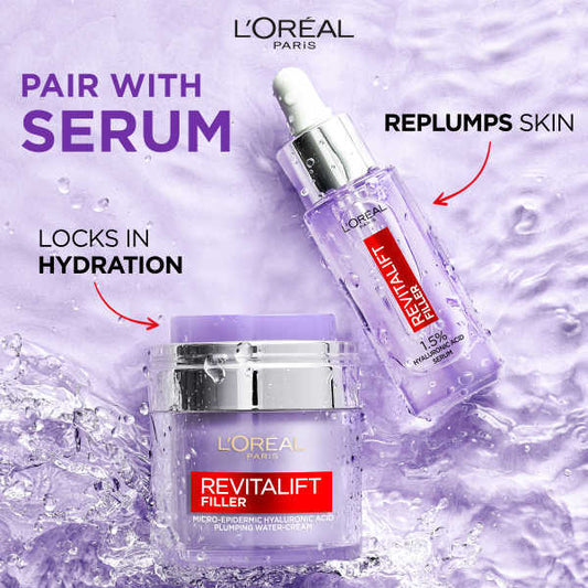 L’Oréal Paris Revitalift Filler Replumping Water Cream & Hydrate Enriched Hyaluronic Acid 50ml