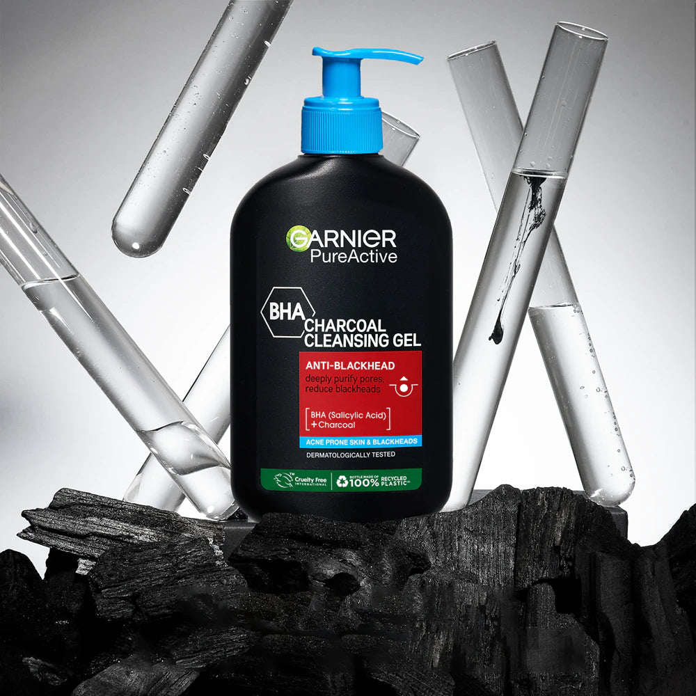 Garnier Pure Active BHA Charcoal Anti Blackhead cleanser 250ml