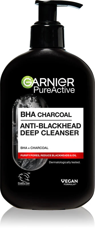 Garnier Pure Active BHA Charcoal Anti Blackhead cleanser 250ml
