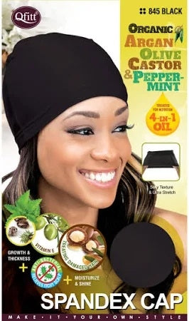 Qfitt Premium Spandex Cap - 845 Black