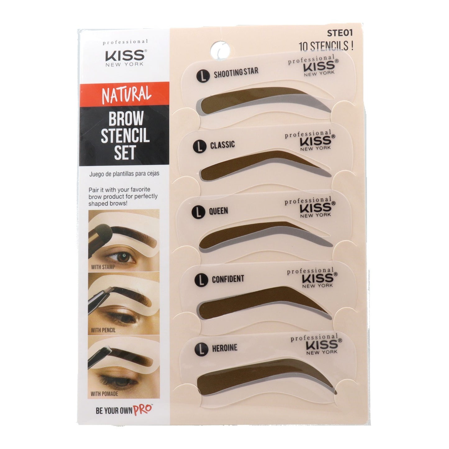 Kiss New York Natural Brow Stencil Set