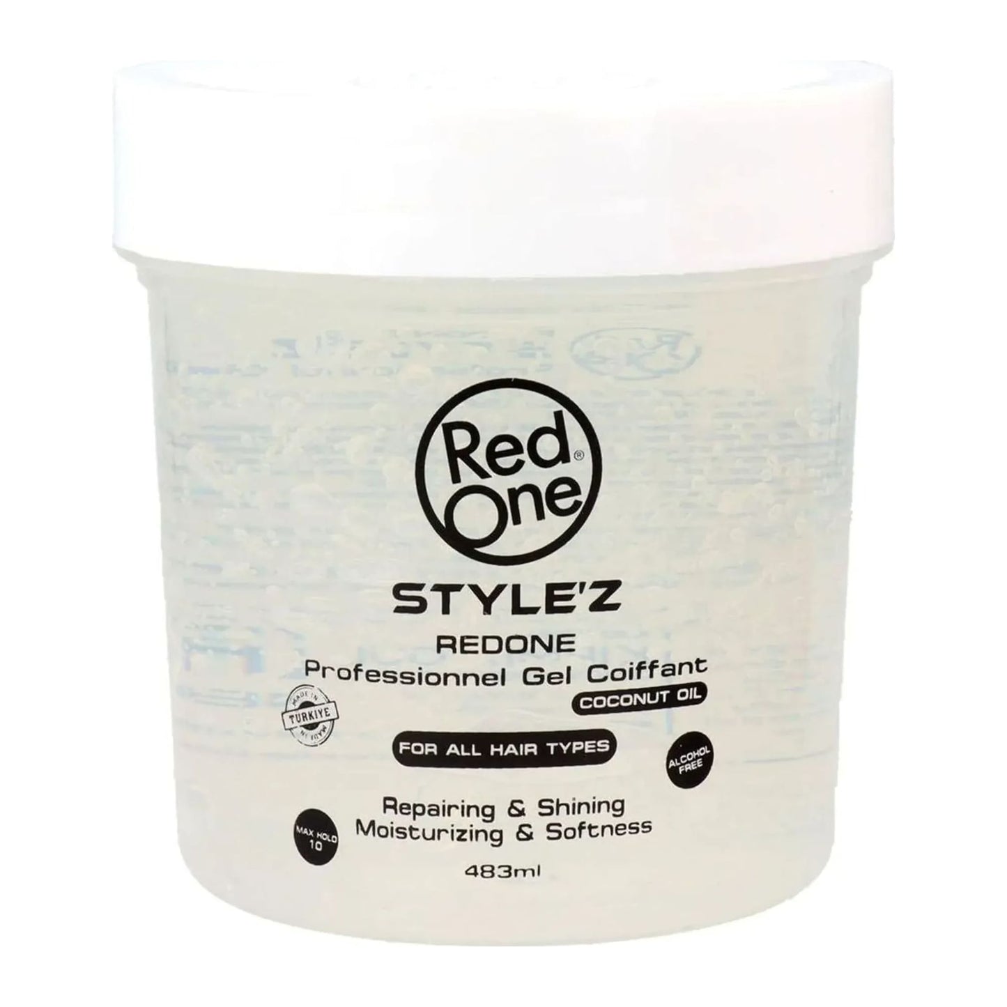 Red One Style'z Professional Hair Coconut Oil Gel 483ml container