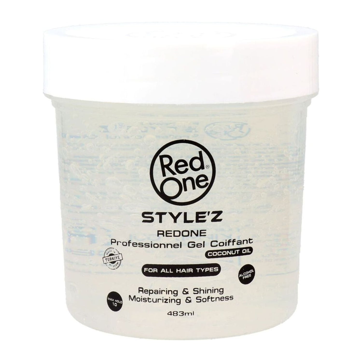 Red One Style'z Professional Hair Coconut Oil Gel 483ml container