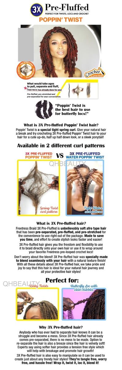 Obsession 3X Pre Fluffed Water Pop In Twist Crochet & Twists Locs Hair 24"