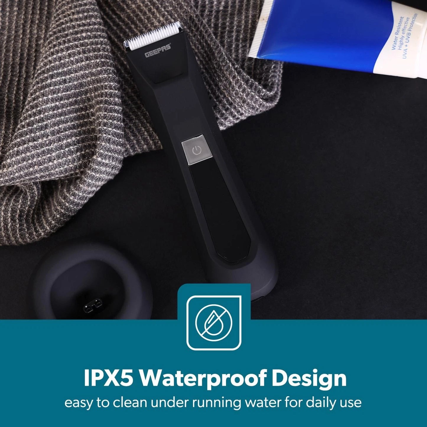 GEEPAS Full Body Trimmer Waterproof Wet & Dry Shaver Rechargeable