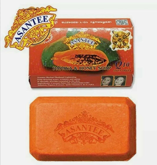 Asantee Papaya & Honey Herbal Lightening Q10 Soap Aha+Bha 125g | Shop at CC Hair & Beauty UK