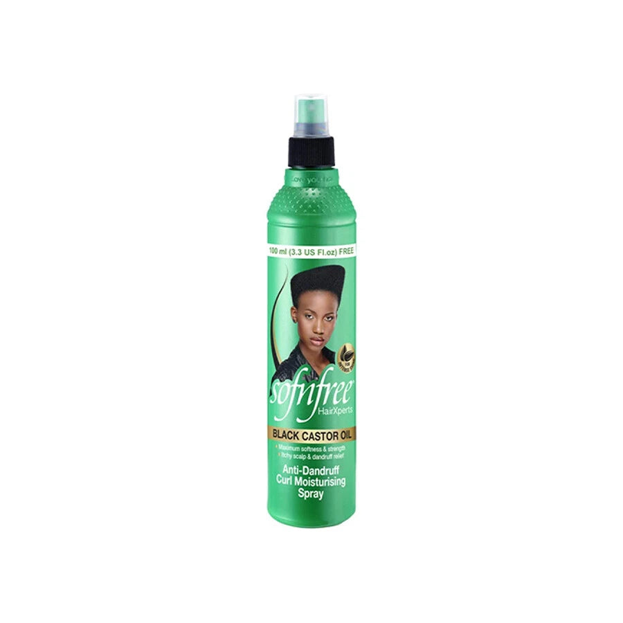 Sofnfree Black Castor Oil Anti Dandruff Curl Moisturising Spray - 3.38 Oz