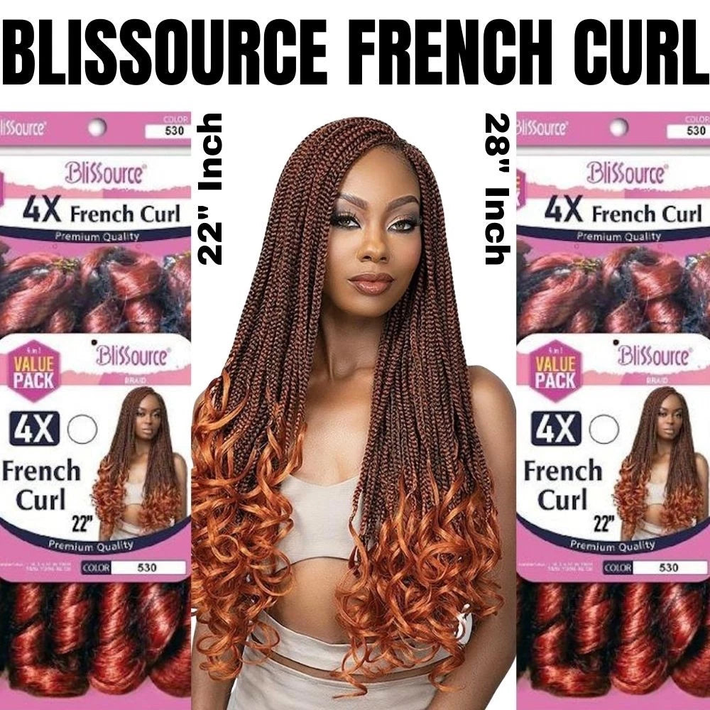 Blissource Braid 4x French Curl Premium Quality 28"