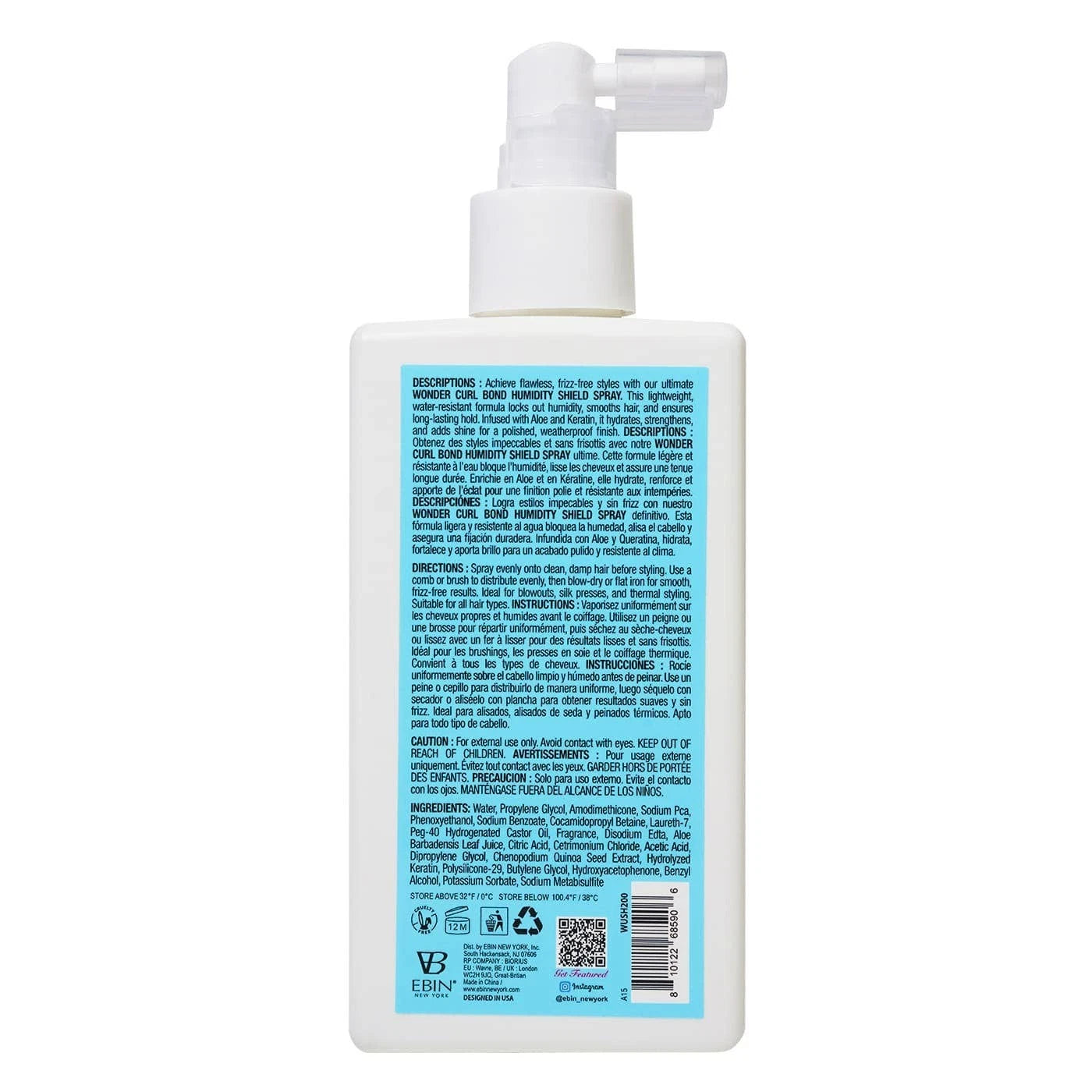Ebin Wonder Curl Bond Humidity Shield Spray Sports Edition - product detail | CC Hair and Beauty Leeds