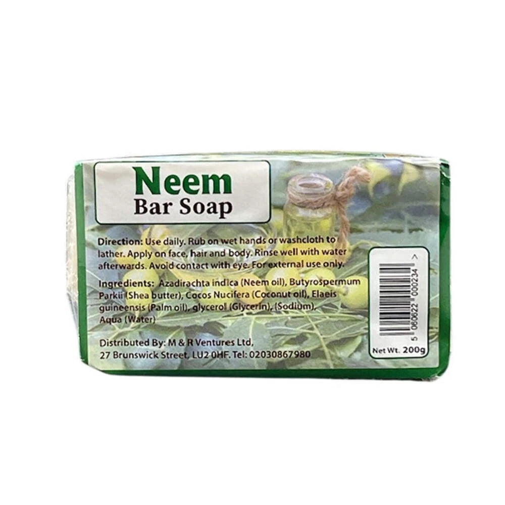 The Shea Cocoa Project Neem Bar Soap 200g - back of pack | CC Hair and Beauty Leeds