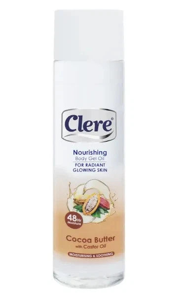 Clere Cocoa Butter with Castor Oil Nourishing Body Gel Oil 200ml