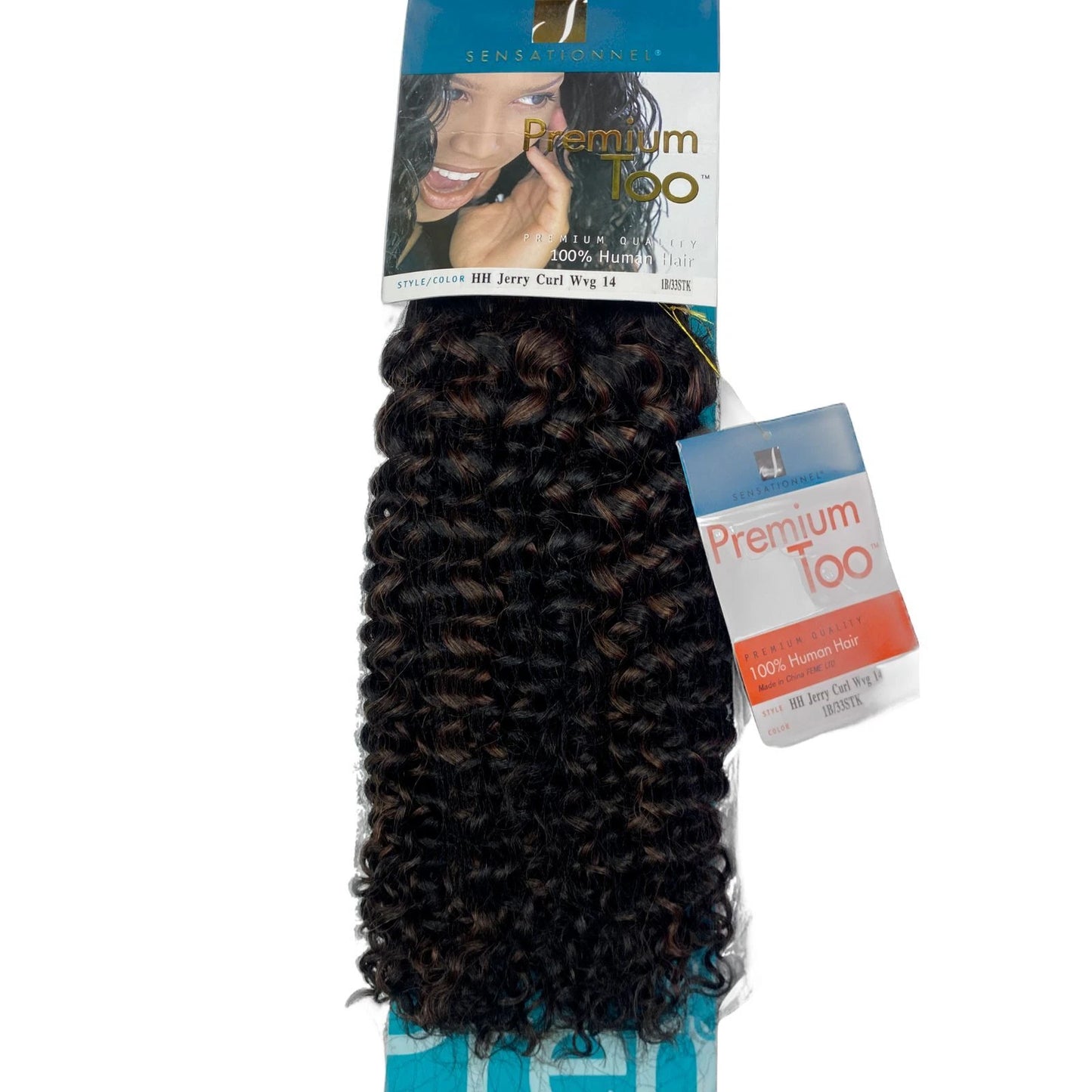 Sensationnel Premium Too Jerry Curl Weave 100% Human Hair Extensions