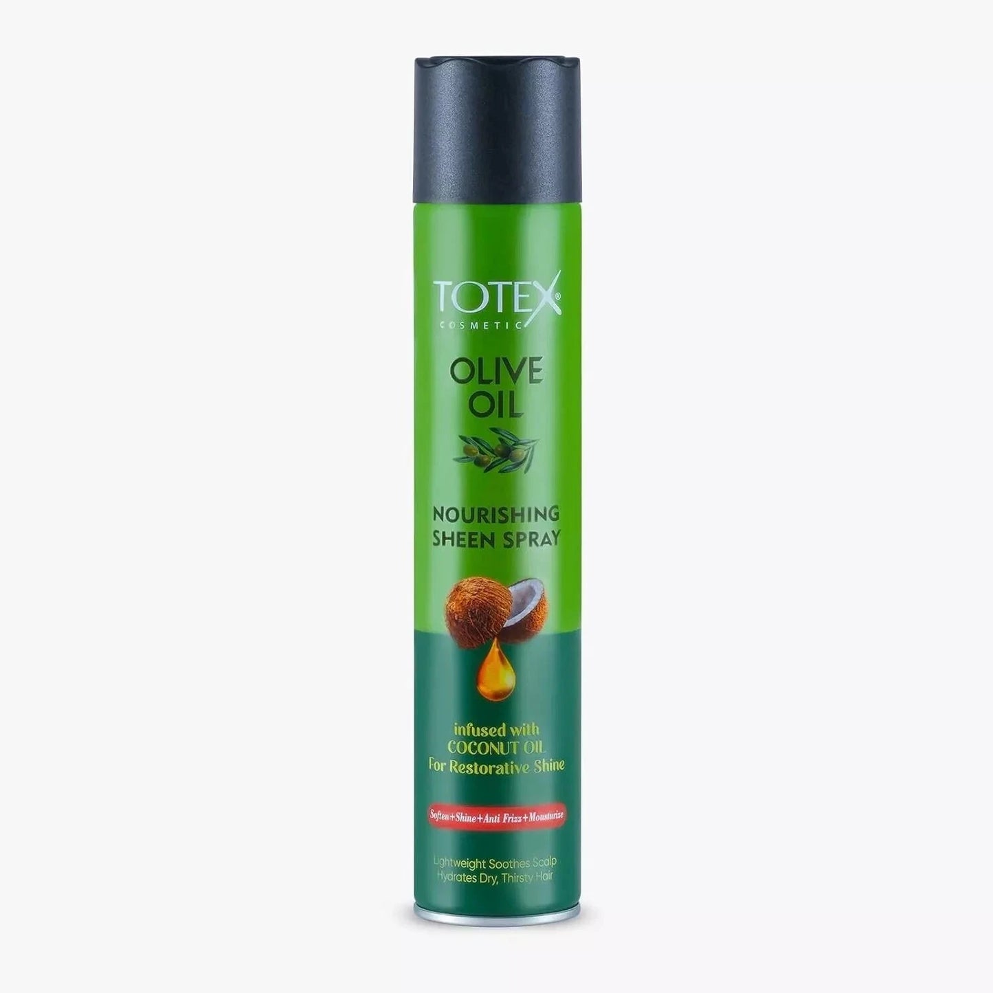 Totex Olive Oil Sheen Spray Infused With Coconut Oil Restorative Shine 400ml