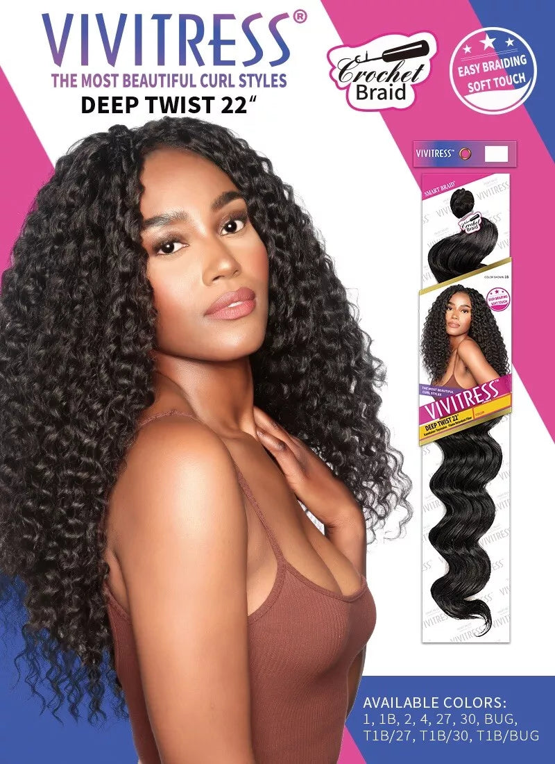 Smart Braid Vivitress Deep Twist Bulk hair 22"