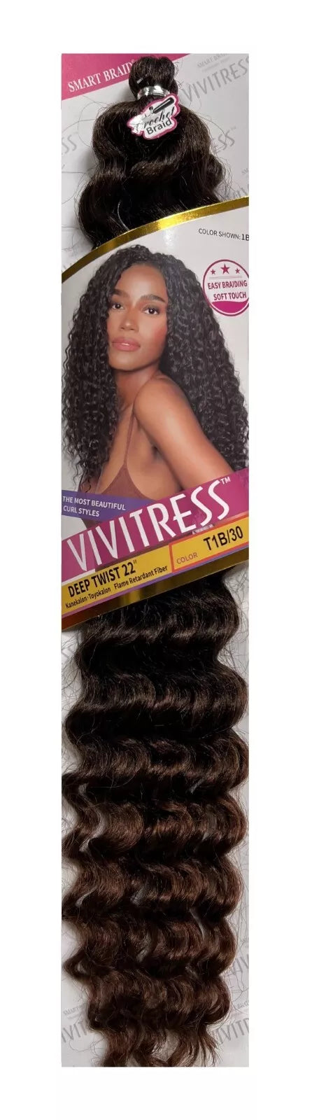 Smart Braid Vivitress Deep Twist Bulk hair 22"