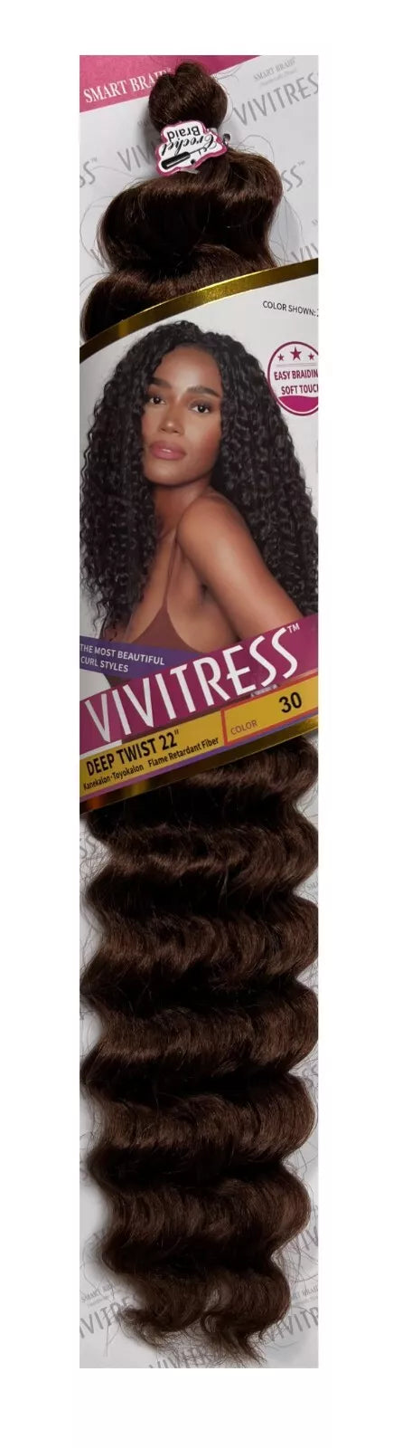 Smart Braid Vivitress Deep Twist Bulk hair 22"